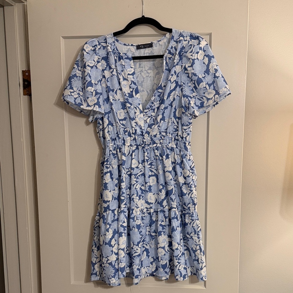 Floral Blue Dress by KLD